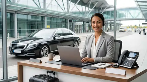 Booking assistant taking a minicab booking